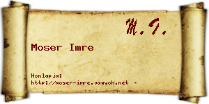 Moser Imre névjegykártya